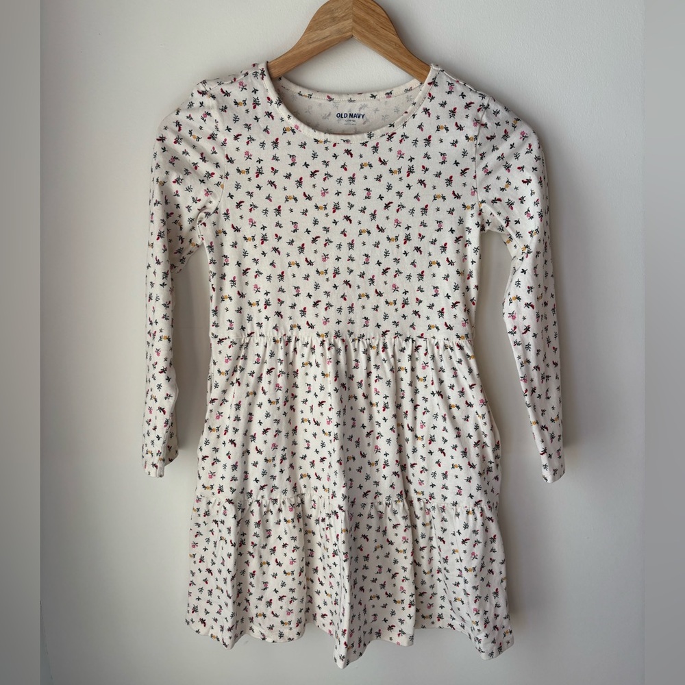 Old Navy Kids Dress with Red and Black Floral Pattern